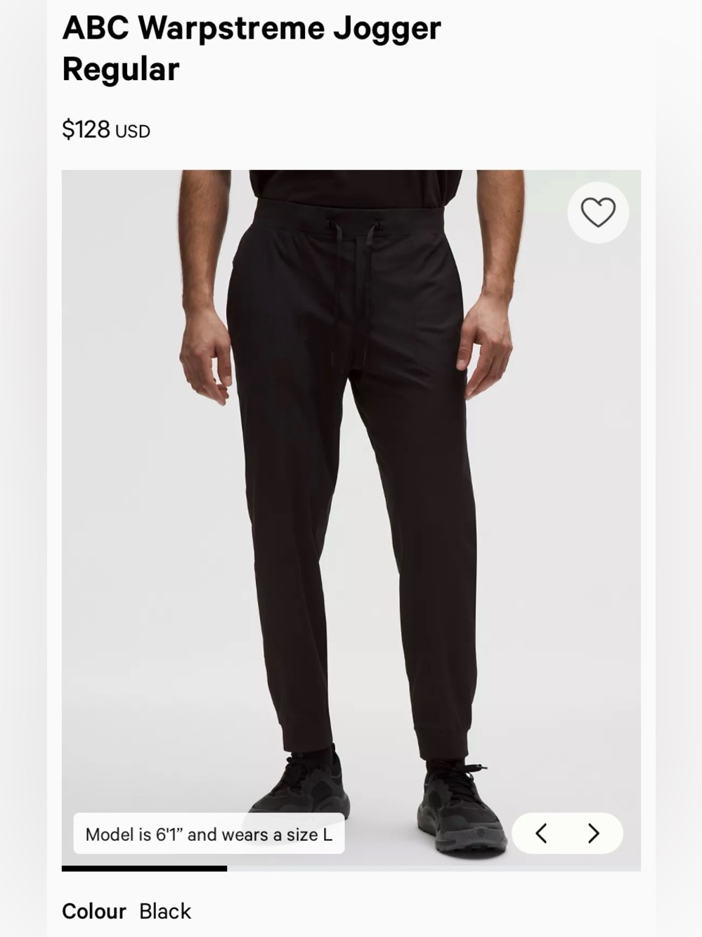 lululemon athletica Black ABC Warpstreme Jogger